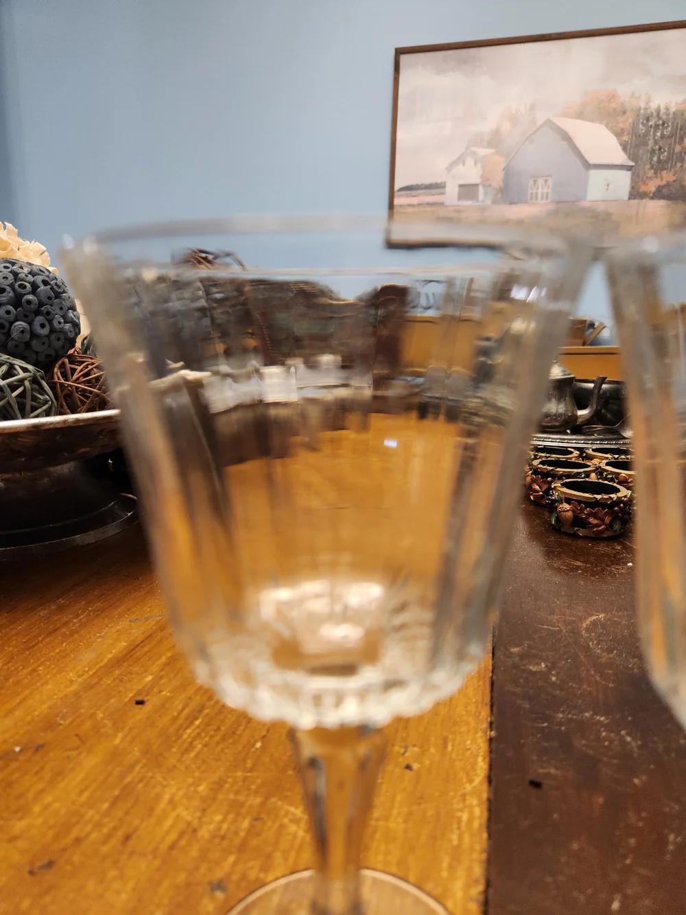 Schott Zwiesel Clear Ribbed Crystal Stem Wine Glasses - Pair